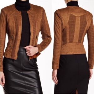 BNCI By Blanc Noir Brown Faux Suede Jacket sz small